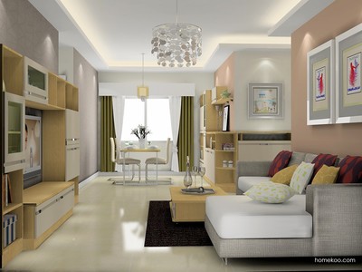 客餐廳裝修效果圖_丹麥本色I(xiàn)I家具效果圖G17470_尚品宅配