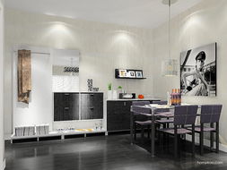 35 38平方簡約風格客餐廳家具裝修效果圖套餐g13146