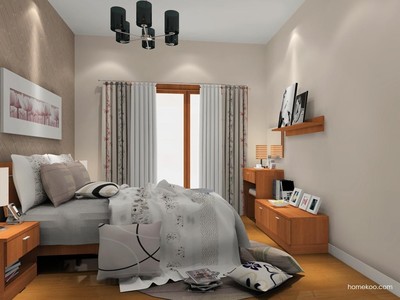 臥房裝修效果圖_新實用主義家具臥房效果圖A11972_尚品宅配