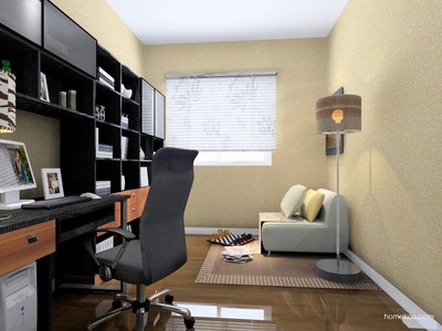 書房裝修效果圖_德國森林家具書房效果圖C4301_尚品宅配